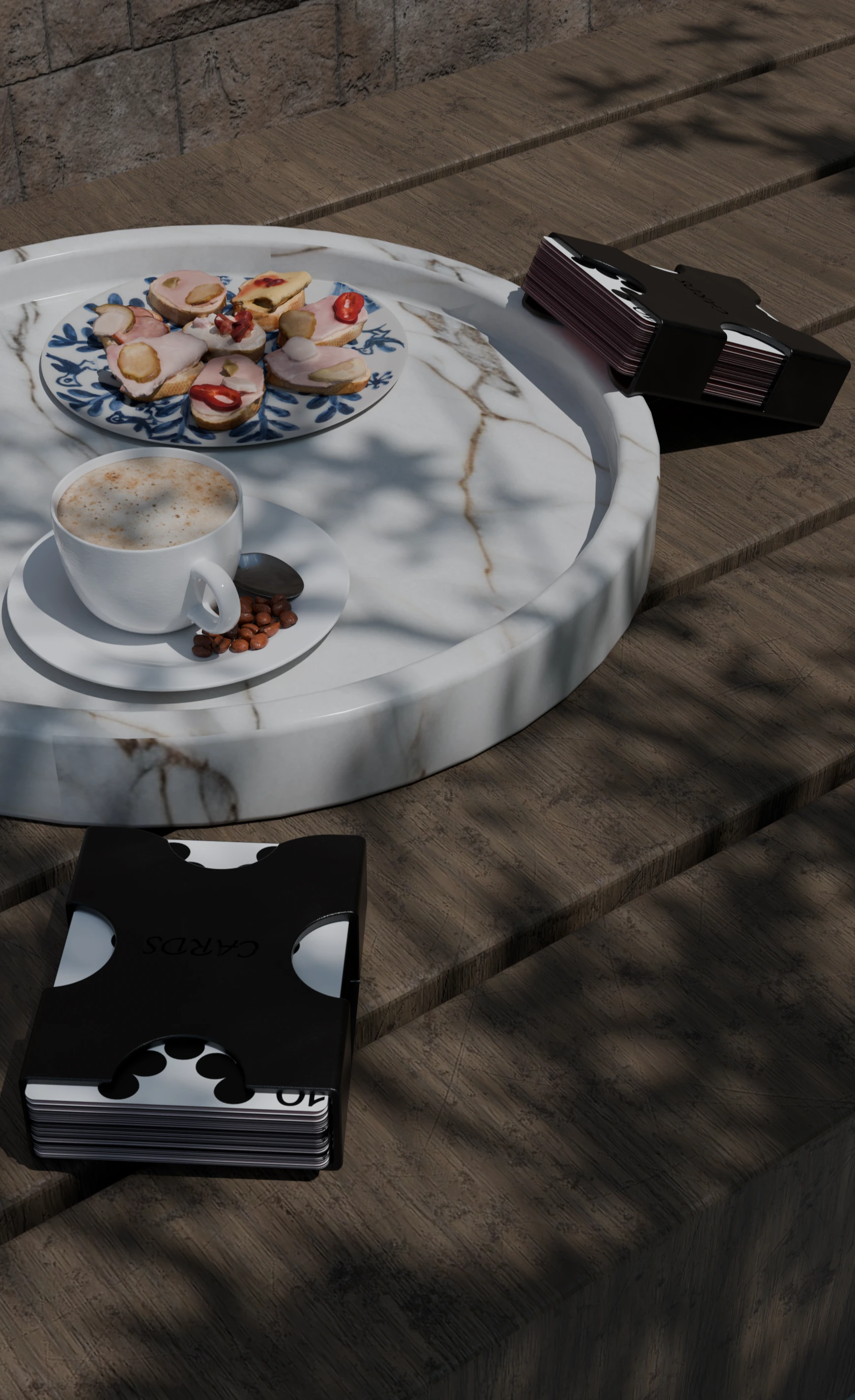 Playing cards spread out